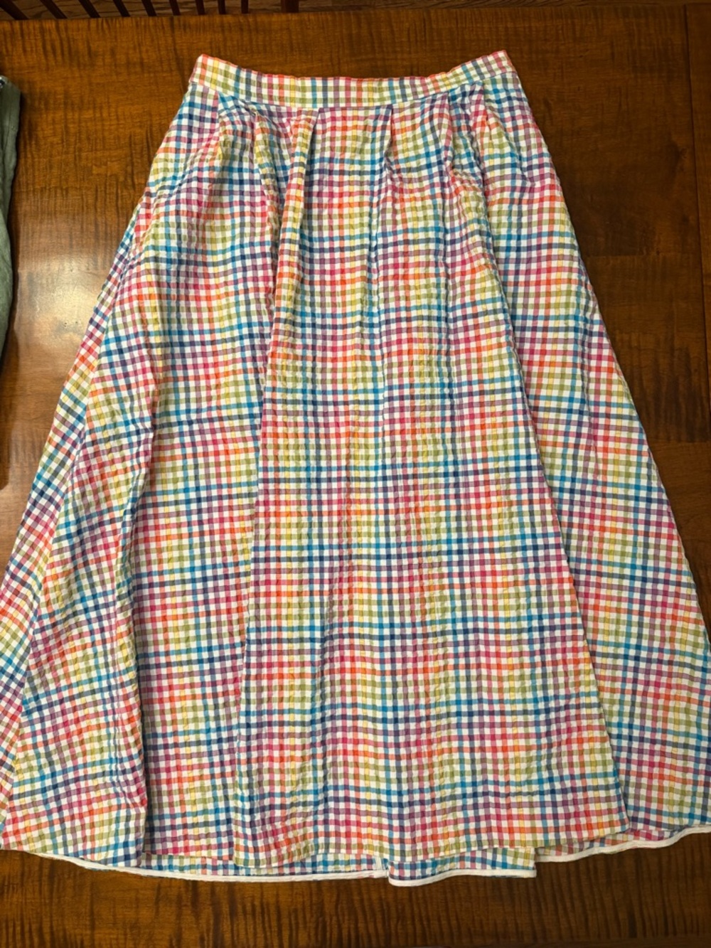 SALONI Multicolor Gingham Midi Skirt